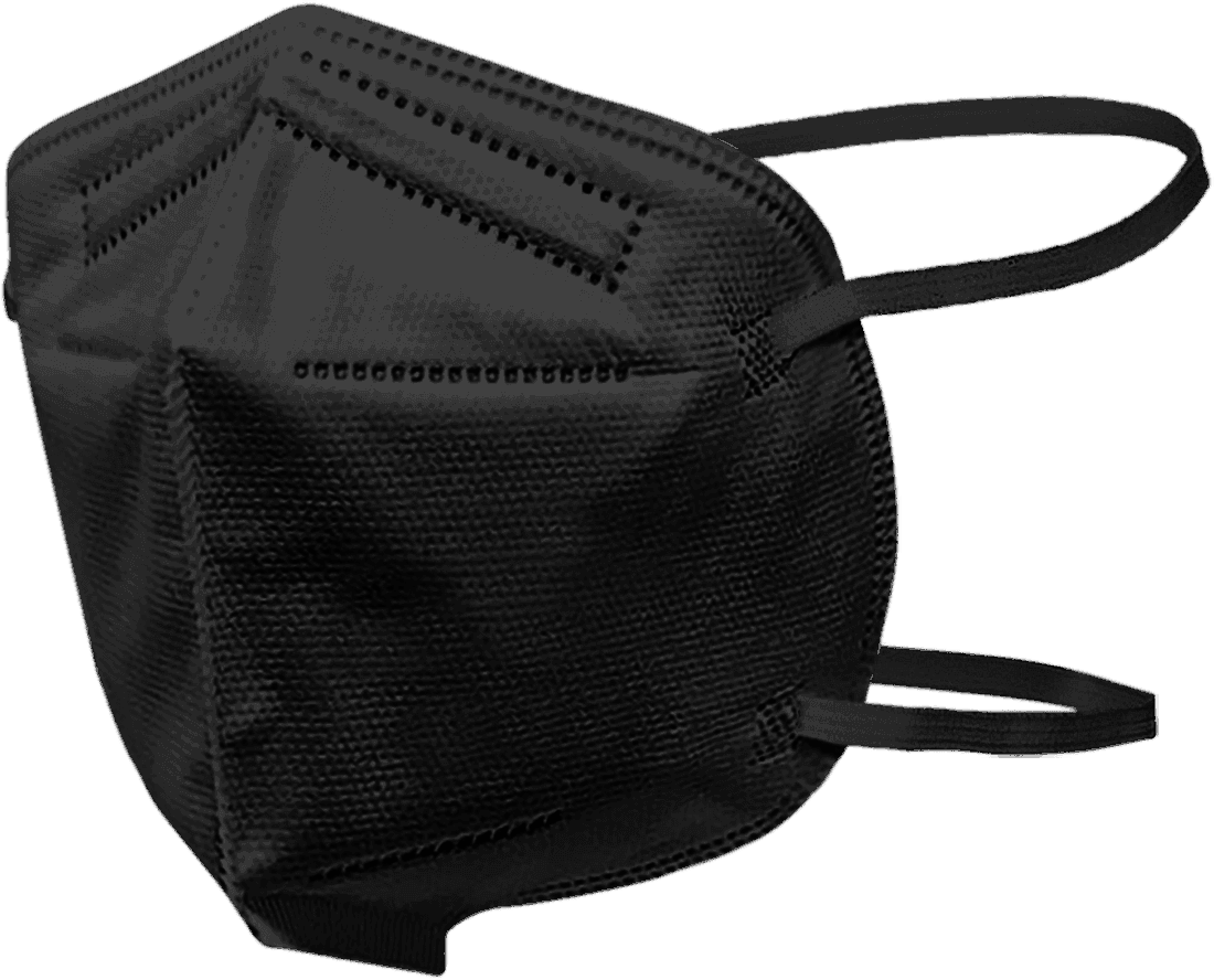 Black N95 Respirator Mask, Fold Style, NIOSH APPROVED, (Box of 20), Size: Regular