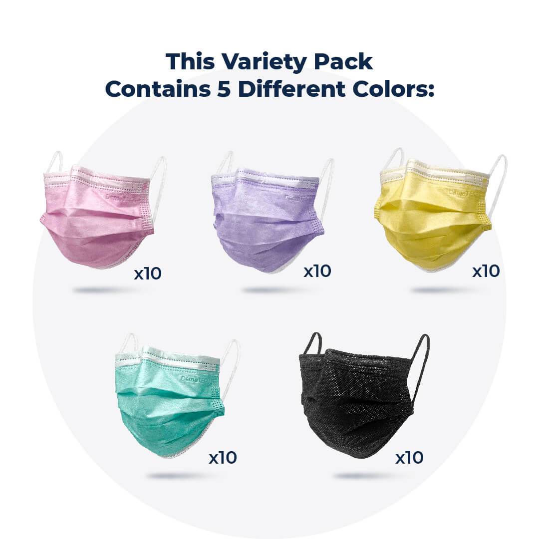 Multi-Color Pack Disposable Mask ASTM Level 3 (Box of 50)