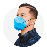 D95, Blue, Particulate Respirator, Fold Style With Black Earloops, (Box of 20)