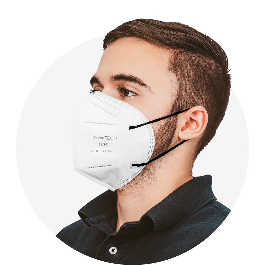 D95, White, Particulate Respirator, Fold Style with Black Earloops, (Box of 20)