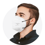 D95, White, Particulate Respirator, Fold Style with Black Earloops, (Box of 20)