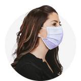 Purple, ASTM Level 3 Disposable Face Mask With Earloops, (Box of 50), Size: Regular