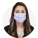 Purple, ASTM Level 3 Disposable Face Mask With Earloops, (Box of 50), Size: Regular