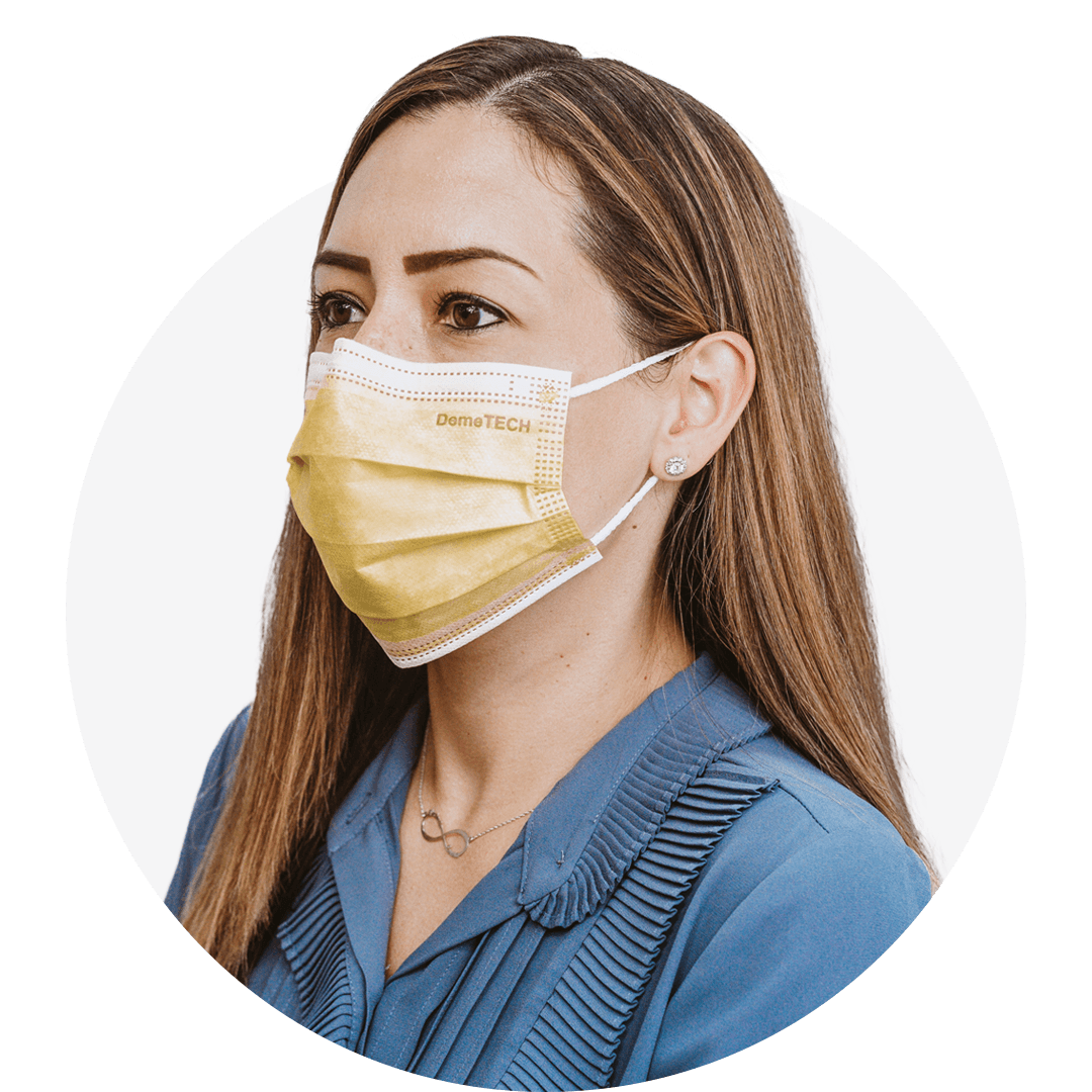 Yellow, ASTM Level 3 Disposable Face Mask With Earloops, (Box of 50),  Size: Regular