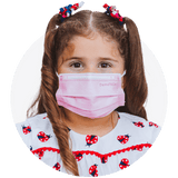 Kids, Pink, ASTM Level 3 Disposable Mask with White Earloops, (Box of 50)