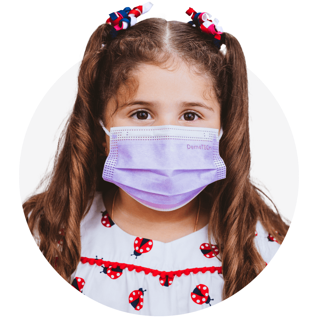 Kids, Purple, ASTM Level 3 Disposable Mask with White Earloops  (Box of 50)