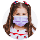 Kids, Purple, ASTM Level 3 Disposable Mask with White Earloops  (Box of 50)