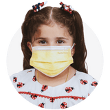 Kids, Yellow, ASTM Level 3 Disposable Mask with White Earloops  (Box of 50)