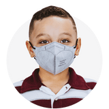 Kids, Grey Extra Small Particulate Respirator Fold Style With Black Earloops  (Box of 20)
