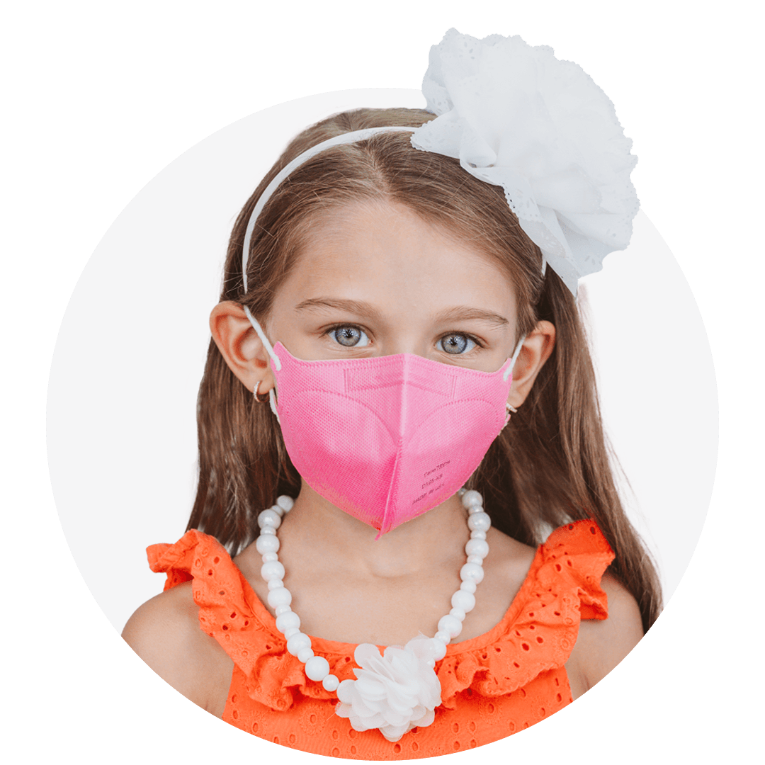 Kids, Pink Extra Small Particulate Respirator Fold Style With White Earloops  (Box of 20)