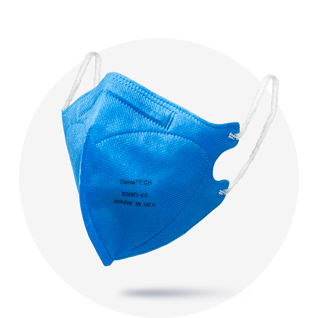 Kids, Blue Extra Small Particulate Respirator Fold Style With White Earloops (Box of 20)