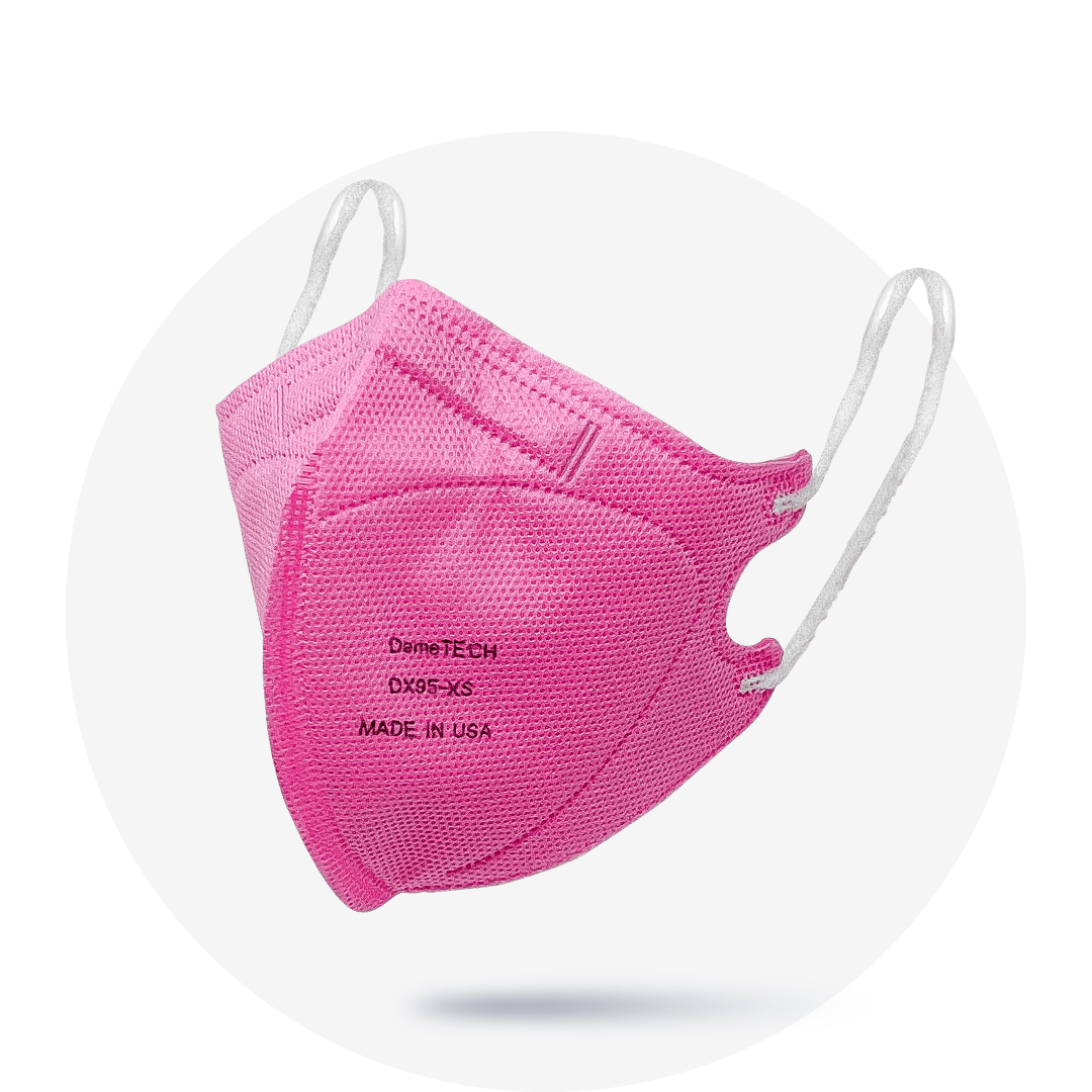 Kids, Pink Extra Small Particulate Respirator Fold Style With White Earloops  (Box of 20)