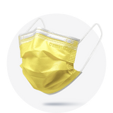 Kids, Yellow, ASTM Level 3 Disposable Mask with White Earloops  (Box of 50)