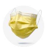 Yellow, ASTM Level 3 Disposable Face Mask With Earloops, (Box of 50),  Size: Regular