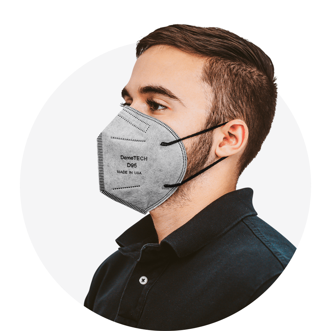 D95, Grey, Particulate Respirator, Fold Style With Black Earloops, (Box of 20)