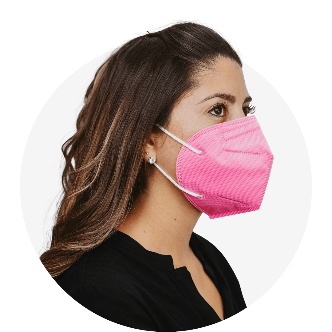 D95, Pink, Particulate Respirator, Fold Style With White Earloops, (Box of 20)