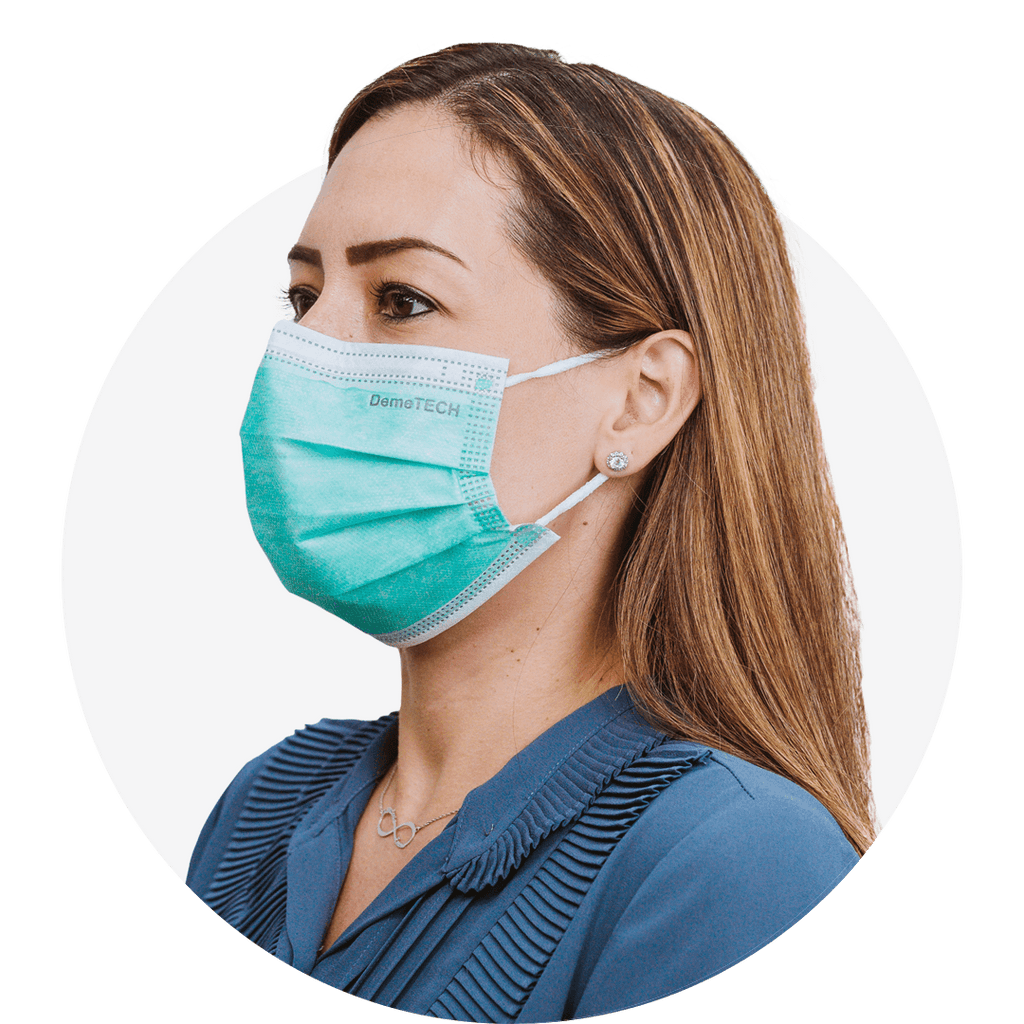 Green, ASTM Level 3 Disposable Face Mask with Earloops, (Box of 50), S