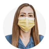 Yellow, ASTM Level 3 Disposable Face Mask With Earloops, (Box of 50),  Size: Regular