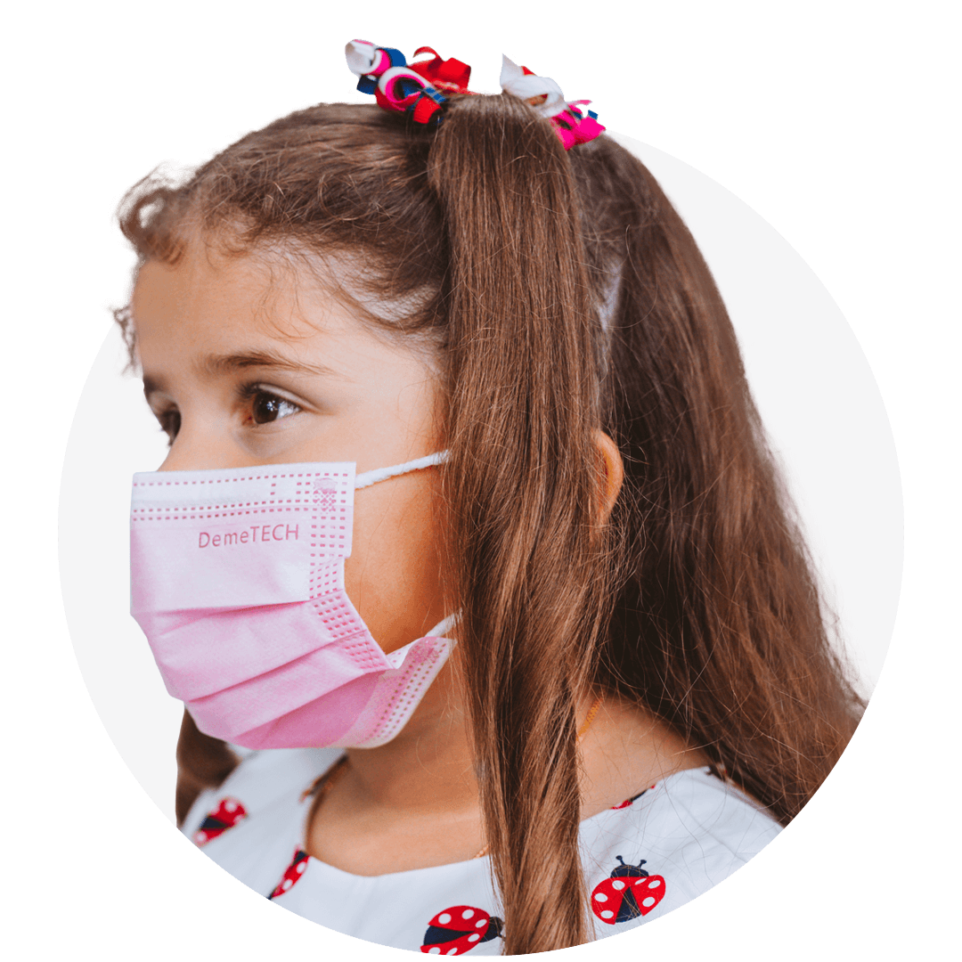 Kids, Pink, ASTM Level 3 Disposable Mask with White Earloops, (Box of 50)