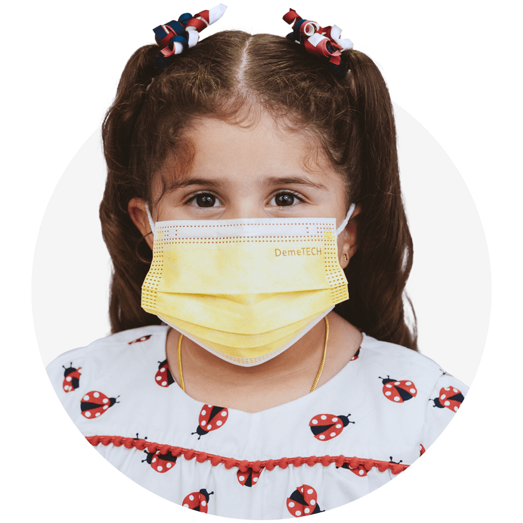 DemeTECH Kids - Face mask - disposable - yellow (pack of 50)