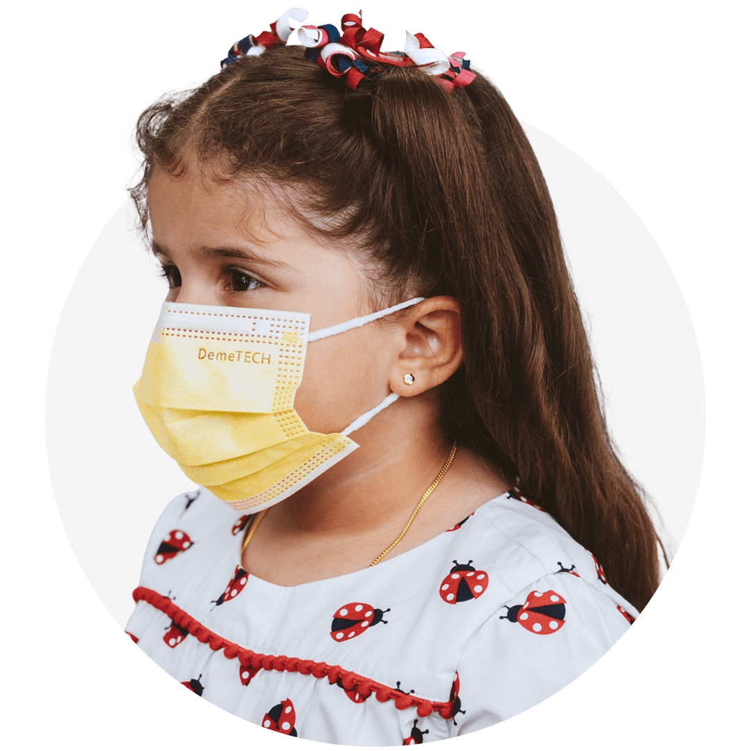 DemeTECH Kids - Face mask - disposable - yellow (pack of 50)