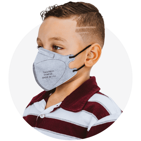 Kids, Gray Extra Small Particulate Respirator Fold Style With Black Ea ...