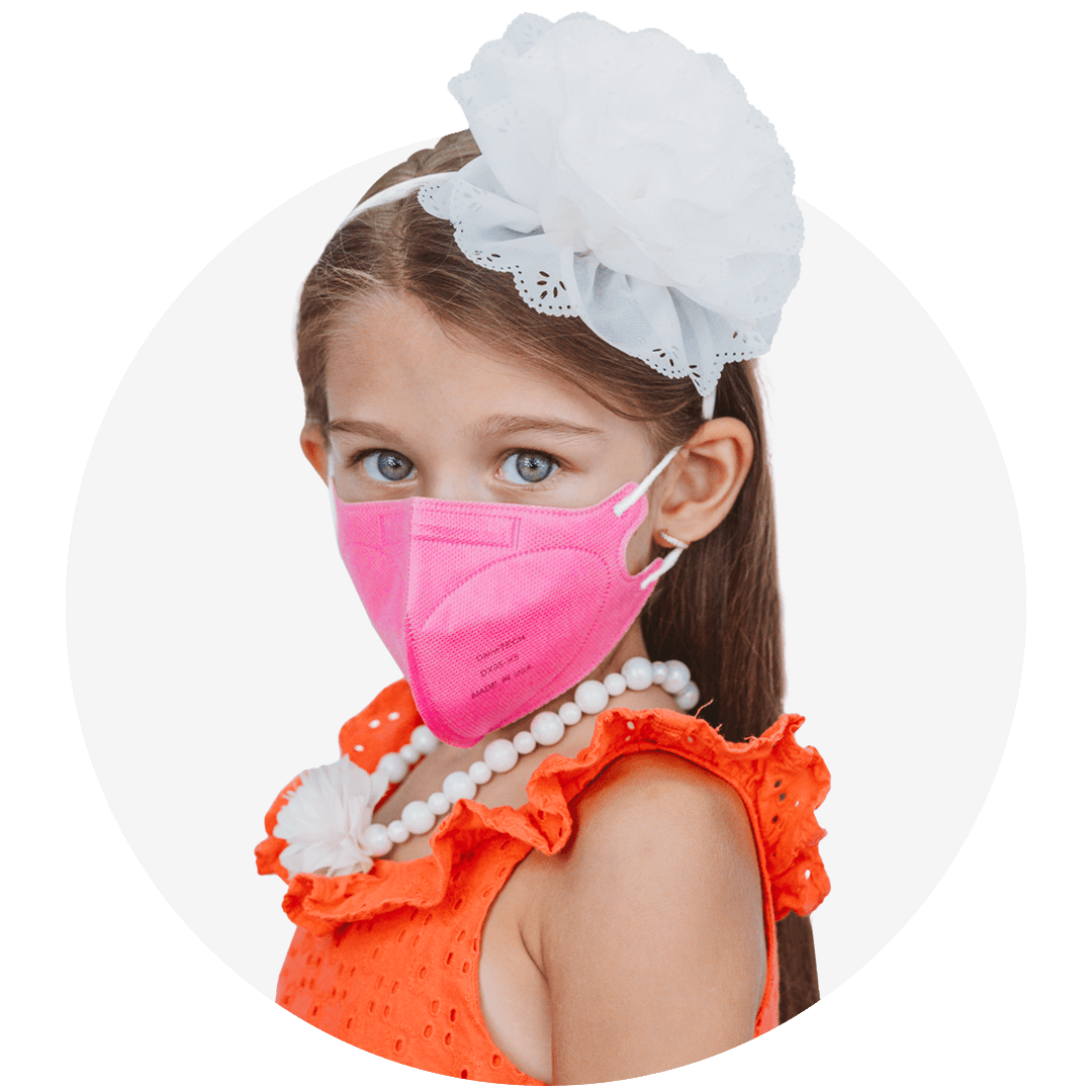 Kids, Pink Extra Small Particulate Respirator Fold Style With White Earloops  (Box of 20)