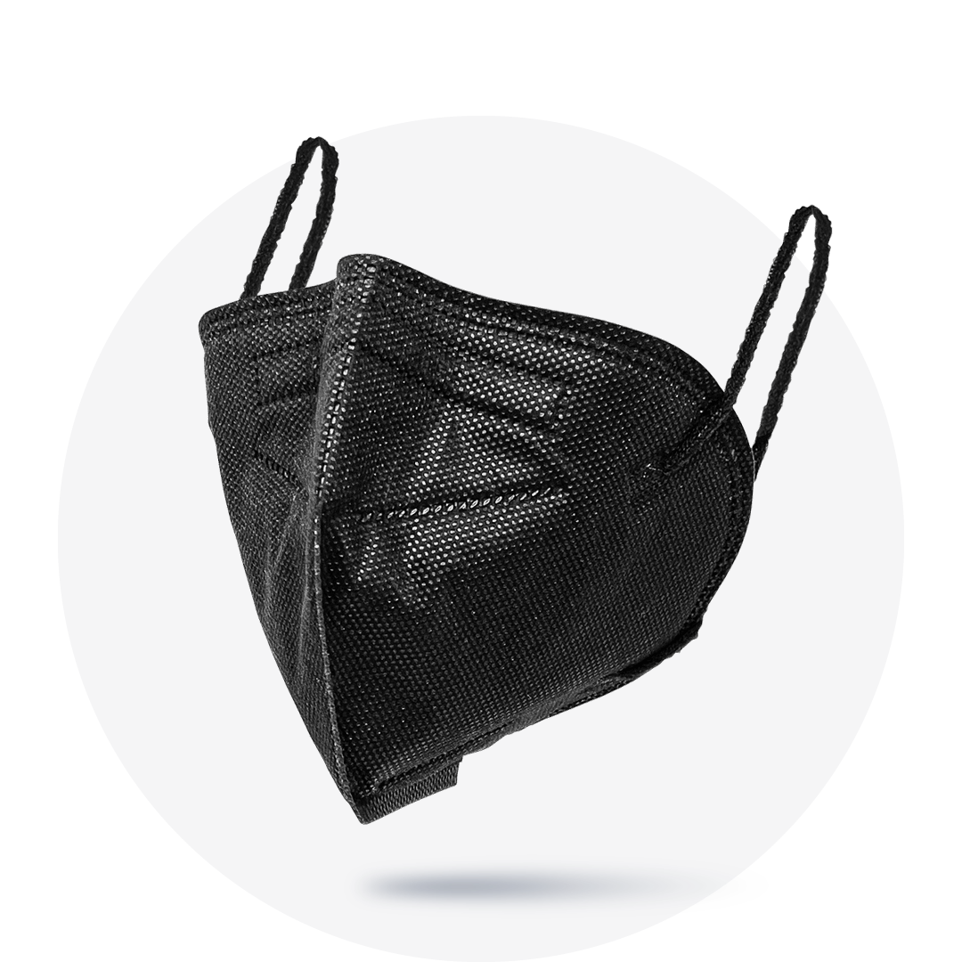 D95, Black, Particulate Respirator, Fold Style With Black Earloops D95, Black, Particulate Respirator, Fold Style With Black Earloops
