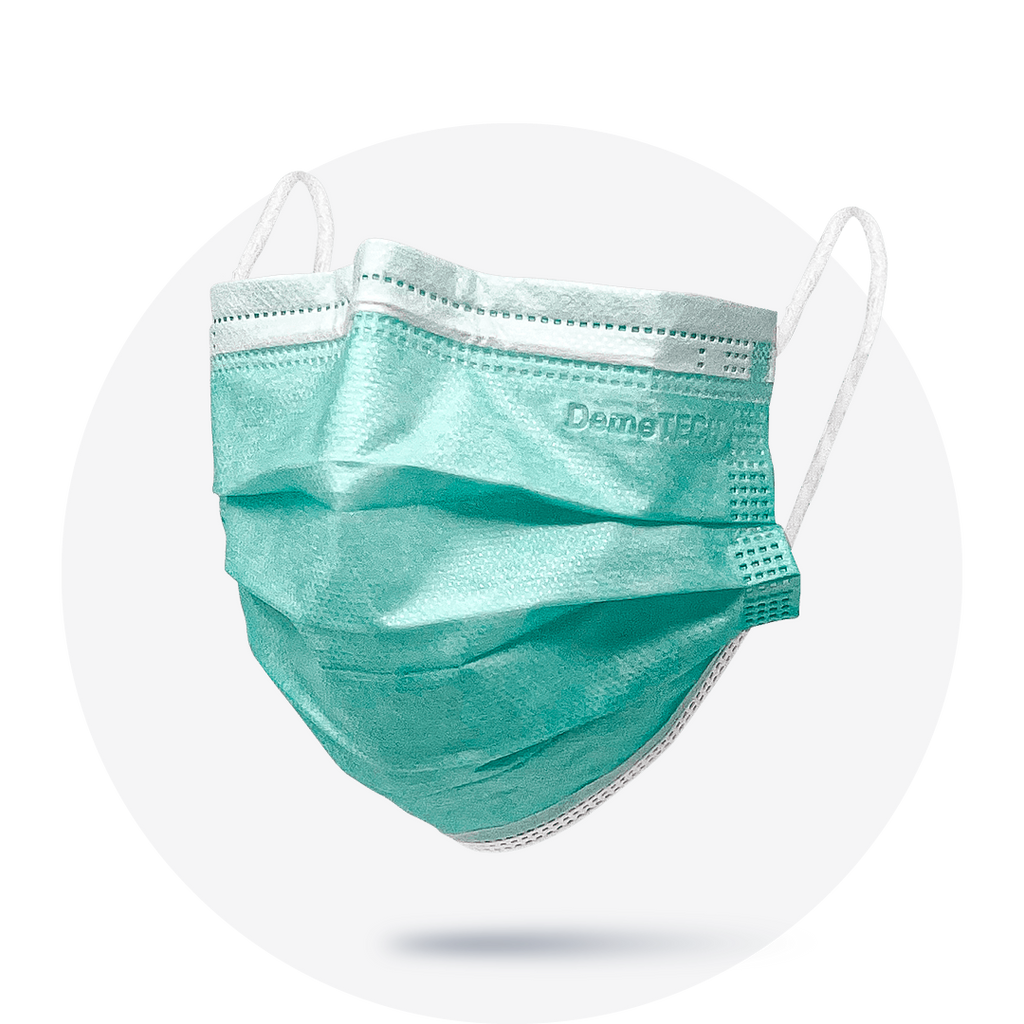 Green, ASTM Level 3 Disposable Face Mask with Earloops, (Box of 50), S